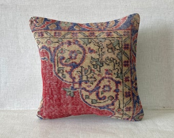 Turkish Kilim pillow, 20x20 inch, 50x50 cm kilim pillow cover, home decor, decorative throw pillow, turkish kilim pillow, home decor No:7503
