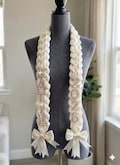 Handmade Satin Ribbon Graduation Stole, Ribbon & Fabric Lei, Custom Grad Sash, Senior Photo Prop, Unique Graduation Gift, Graduation Sash product logo