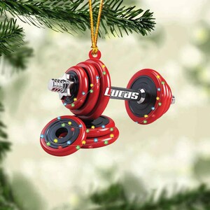 thumbnail image 2 of Dumbbell Christmas Ornament, Fitness, Dumbbell Gym Christmas 2 of 9