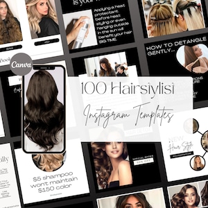 100 Hairstylist Instagram Templates | Hairdresser Instagram Posts | Hair Instagram Templates | Hairstylist  branding | Hair Salon Template