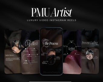 PMU Artist Instagram Reels | Microblading Reels | Pmu Instagram Template | Lip Blush Reels | PMU Social Media Post | PMU Brows Template
