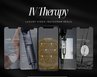 IV-therapie videobeelden Instagram | Iv Hydratatie Instagram-haspels| IV Cocktaildrip | Brandingkit voor Nurse Injector | IV-infuussjabloon