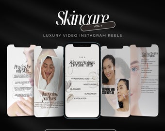 Hautpflege Instagram Video Reel Vorlagen | Kosmetikerin Instagram Reel | Dermatologen Vorlagen | Hautpflege Social Media | Pflege Rollen