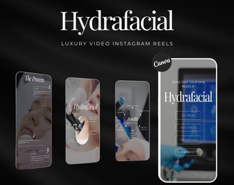Hydrafacial Instagram-videorollen-sjablonen | Huidverzorgingssjabloon | Gezichtsbehandeling Sociale mediaberichten | Sjablonen voor Hydrafacial-rollen