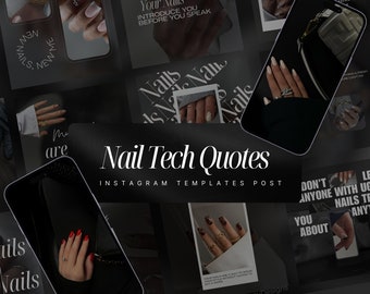 Nail Tech-citaten Instagram-sjablonen | Nagelkunstenaar Instagram Quotes Post | Nageltechnicus Social Media Post | Gelnagels-sjablonen Instagram