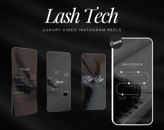 Carretes de Instagram del artista de Lash Tech / Plantillas de publicaciones de estilista de Lash / Publicación de Instagram de Lash Tech / Publicación de extensión de Lash / Redes sociales de Lash Tech