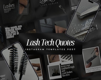Plantilla de Instagram de Lash Artist / Publicación de Lash Tech / Citas de Instagram de Lash Tech / Plantillas de extensión de Lash / Publicación en redes sociales de Lash Tech