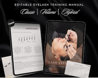 Lash Training Editable Guide | Classic Hybrid Volume Training | Eyelash Training Manual | Lash Tech Template |  Lash Instructor Manual Ebook