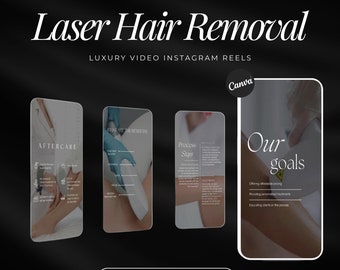 Laserontharing Instagram-haspels | Sjablonen voor lasertechnici | Laserontharing Socialemediapost | IPL-laserontharingsrollen
