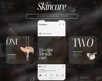 Skincare Carousels Instagram | Esthetician Instagram Template | Dermatologist Templates | Skincare Social Media |  Skincare posts | Acne