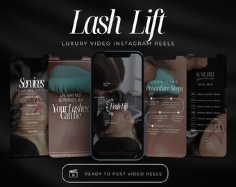 Lash Tech Video Reels | Lash Lift Reels Instagram | Lash Lamination Instagram Templates | Lash Artist Reels | Lash Tech Post Templates