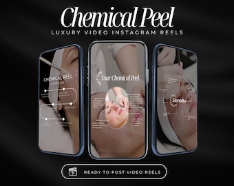 Chemical Peel Instagram Reels | Esthetician Instagram Template | Facial Treatment Template | Chemical peel templates |  Chemical Peel Reels