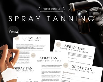 Spray Tan Forms | Spray Tanning Consultation Form |  Spray Tanning Editable Forms  | Spray Tan Social Media Template | Spray Tan Artist Form