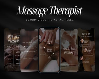 Massage Therapist Video Reels Instagram |  Massage Therapist Social Media Posts | Massage Therapy Instagram Template | Spa Instagram Posts