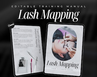 Bewerkbare gids voor het in kaart brengen van wimpers | Oefenbladen voor het in kaart brengen van wimpers Handleiding voor wimpertraining | Lash Maps-sjablonen | Lash Instructeurshandleiding ebook