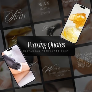 50 Waxing Quotes Instagram Templates | Hair Removal Instagram Posts | Waxing Social Media Templates |Waxing Flyer | Waxing Quotes
