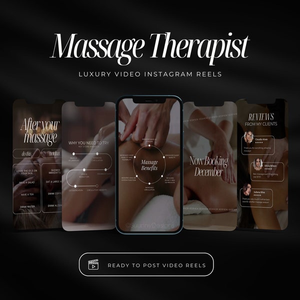 Videobeelden van massagetherapeut Instagram | Massagetherapeut Socialemediaberichten | Massagetherapie Instagram-sjabloon | Spa Instagram-berichten