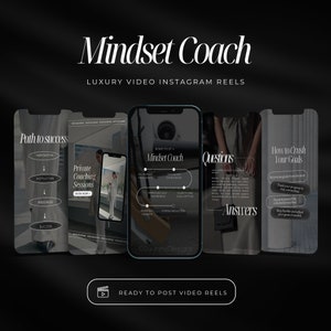 Könnte beinhalten: Ein Telefonbildschirm zeigt eine Grafik mit dem Text "Mindset Coach" und "Vorteile eines Mindset Coaches". Die Grafik listet Vorteile wie gesteigertes Selbstbewusstsein, gesteigertes Selbstvertrauen, Klarheit und Zielsetzung, persönliches Wachstum und Stressabbau auf. Der Telefonbildschirm befindet sich auf einem schwarzen Hintergrund.