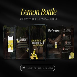 Lemon Bottle Instagram Video Reels | Fat Dissolving Bottle Lemon Social Media Posts | Lemon Bottle Instagram Posts | Lemon Bottle Reels