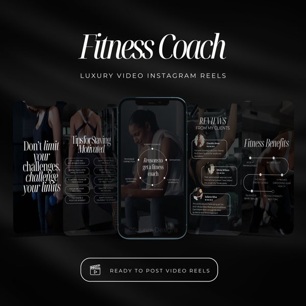 Fitness Coach Instagram Reels | Fitness Social Media Posts | Personal Trainer Instagram Reels | Gym Templates |  Fitness Instructor Reels