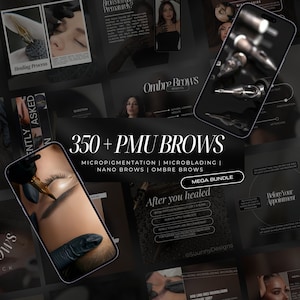350+ Permanent Makeup Instagram Templates | Microblading Templates | PMU Brows Posts | Powder Brows Social Media Post | PMU Artist Posts