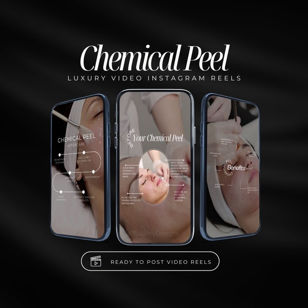 Chemical Peel Instagram Reels | Esthetician Instagram Template | Facial Treatment Template | Chemical peel templates |  Chemical Peel Reels