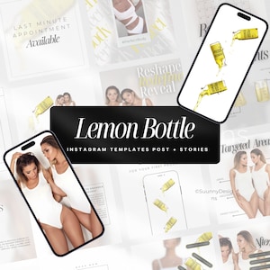 Lemon Bottle Instagram Templates | Fat Dissolving Lemon Bottle Social Media Posts | Lemon Bottle Instagram Posts | Lemon Bottle Flyer