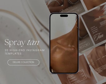 20 Deluxe Spray Tan Instagram Templates | Spray Tanning Posts Instagram  | Spray Tan Social Media Templates | Spray Tan Artist Templates