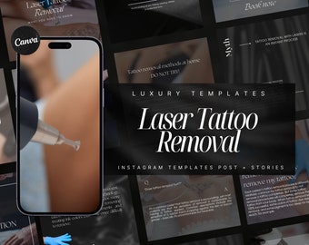 80  Laser Tattoo Removal Instagram Templates | Tattoo Removal Social Media Posts | PMU laser removal templates  | Tattoo Removal Posts