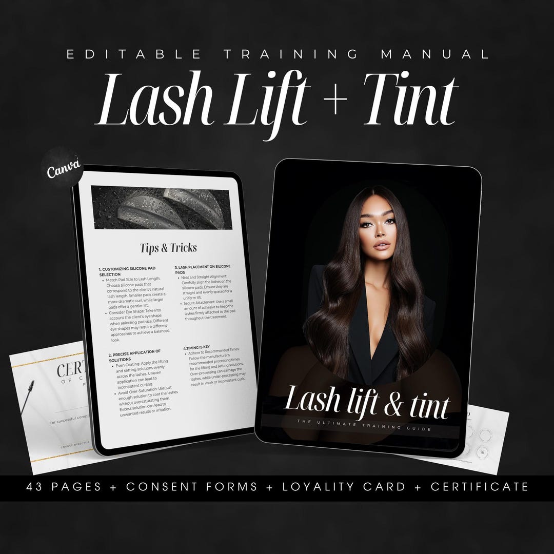 Lash Lift Training Editable Guide | Lash Lift and Tint Training Manual ...