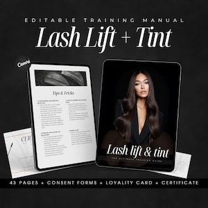 Lash Lift Training Editable Guide | Lash lift and tint Training Manual | Lash Lift Course Manual | Lash Instructor Manual Ebook | Lash tint