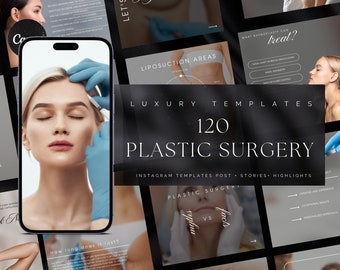 120 Plastic Surgery Instagram Templates  | Cosmetic Surgery Instagram Templates | Beauty Procedures Social Media Post | Plastic Surgeon Post