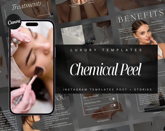 100 Chemical Peel Instagram Templates | Esthetician Instagram Template | Facial Treatment Template | Skincare Social Media |  Skincare posts