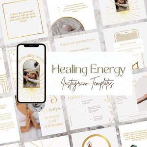 40 Spiritual Instagram Template | Spiritual Coach Instagram | Mystical Instagram Templates | Healing Energy Posts | Spiritual Social Media