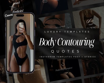 50 Body Sculpting Quotes Instagram Templates | Body Contouring Instagram Templates | Cool Sculpting Posts | RF Cavitation | Medspa Templates