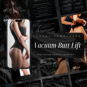 100 Vacuum Butt Lift Therapy Instagram Templates| Body Sculpting Instagram Templates | Butt Lift Templates | Butt Cupping Therapy Posts