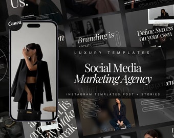 Social Media Marketing Agentur Vorlagen | Social Media Coach Template | Social Media-Manager Social-Media-Beiträge | Digital Marketing Template