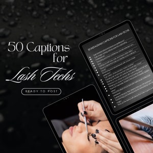 50  Lash Techs Instagram Captions  | Lash Artist Instagram Captions | Lash Tech Templates | Lash Tech social media branding  | Lash Posts