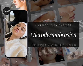 Microdermabrasion Instagram Templates | Esthetician Instagram Template | Facial Treatment Template | Skincare Social Media |  Skincare posts