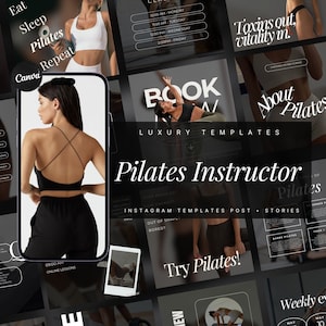 Pilates Instagram Templates  | Pilates Instructor Social Media Templates | Wellness Instagram Templates | Pilates Coach Templates Posts