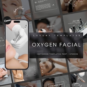 Oxygen Facial Instagram Templates | Esthetician Instagram Template | Facial Treatment Template | Skincare Social Media |  O2 Infusion Facial