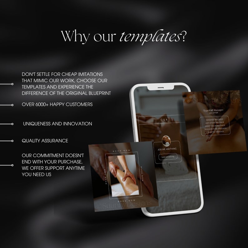 Instagram-mall för massage | Inlägg för massageterapeuter på sociala medier | Instagram-mall för massageterapi | Instagram-inlägg för spa | Massageinlägg bild 6