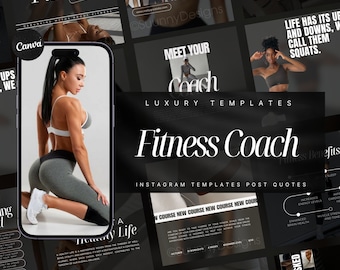 Fitness Coach Instagram Templates | Fitness Social Media Posts | Personal Trainer Templates |  Wellness Coach Posts |  Health Coach Template