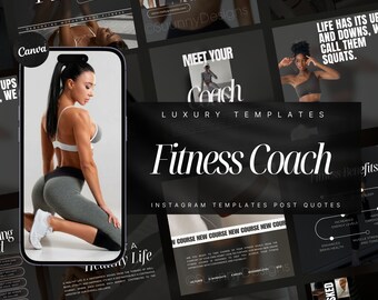 Fitness Coach Instagram Templates | Fitness Social Media Posts | Personal Trainer Templates |  Wellness Coach Posts |  Health Coach Template