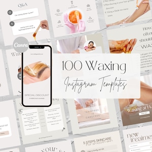 100 Waxing Instagram Templates | Hair Removal Instagram Posts | Waxing Social Media Templates | Esthetician Templates Instagram