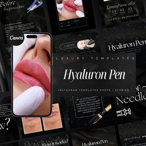 Hyaluron Pen Instagram Templates | Hyaluron Pen Social Media Posts | Nurse Injector Instagram Template | Medspa posts | Lip Filler templates