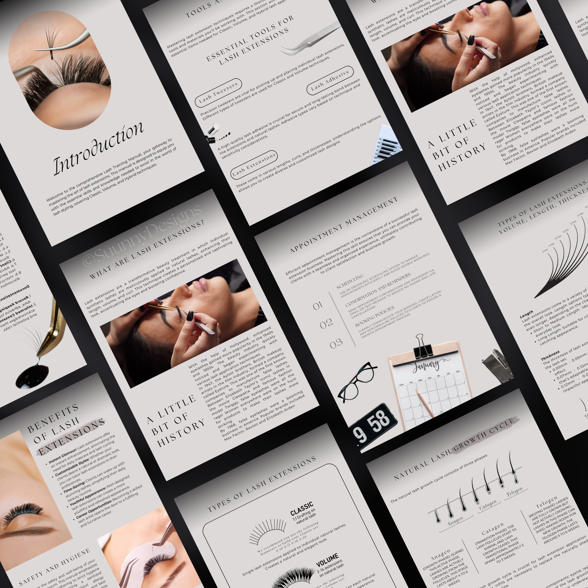 Lash Training Editable Guide | Classic Hybrid Volume Training | Eyelash ...