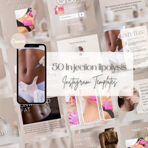 50  Lipolysis Injection Instagram Templates  | Lipolytic injections Instagram Templates |  Fat Dissolving Injections Instagram Template