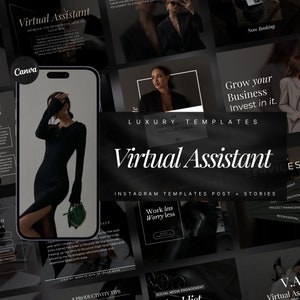 Virtual Assistant Instagram Templates  | Business Coach Template | Social Media Manager Marketing | Virtual Assistant Social Media Posts
