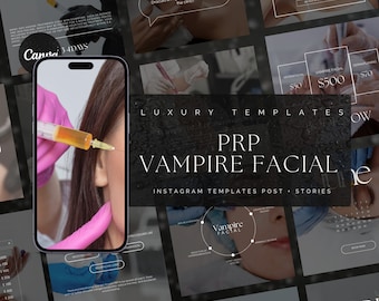 Modelli PRP Instagram / Modello Instagram per estetista / Modello per trattamento viso / Social media per la cura della pelle / Modelli viso da vampiro